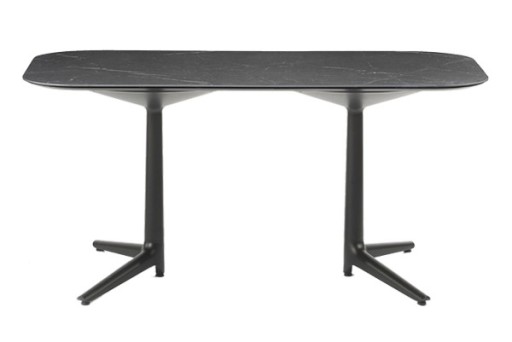 Masa Kartell Multiplo XL design Antonio Citterio  180x90cm  h75cm  blat cu finisaj marmura  negru