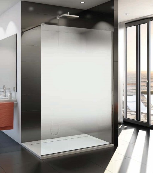 Cabina de dus Walk-In SanSwiss Easy SHADE STR4P 90cm  sticla securizata sablata 8mm