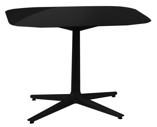 Masa Kartell Multiplo design Antonio Citterio  99x99cm  h74cm  blat sticla  negru