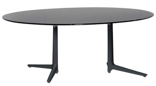 Masa Kartell Multiplo XL design Antonio Citterio  180x90cm  h75cm  blat sticla  negru
