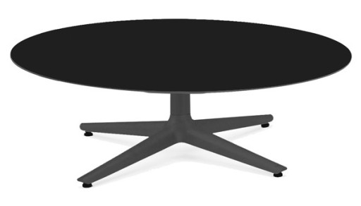 Masuta rotunda Kartell Multiplo Low design Antonio Citterio  d118cm  h43cm  blat sticla  negru