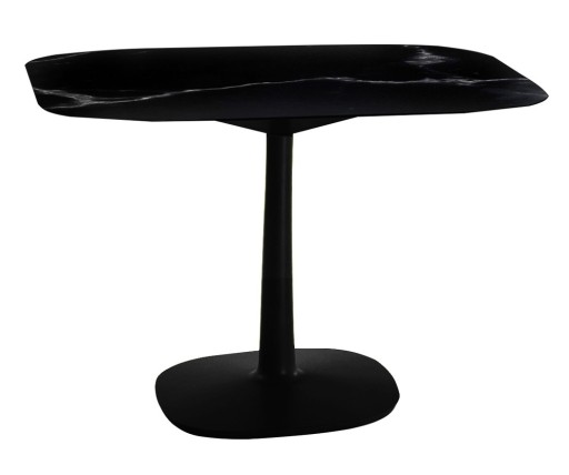Masa Kartell Multiplo design Antonio Citterio  99x99cm  h74cm  baza patrata  blat cu finisaj marmura  negru