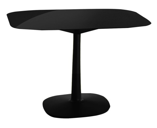 Masa Kartell Multiplo design Antonio Citterio  99x99cm  h74cm  baza patrata  blat sticla  negru