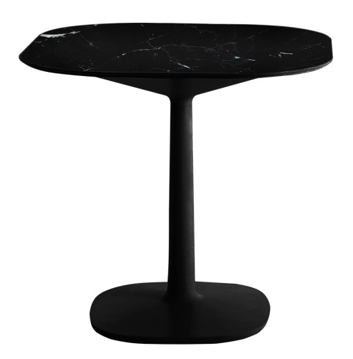 Masa Kartell Multiplo design Antonio Citterio  78x78cm  h74cm  baza patrata  blat cu finisaj marmura  negru
