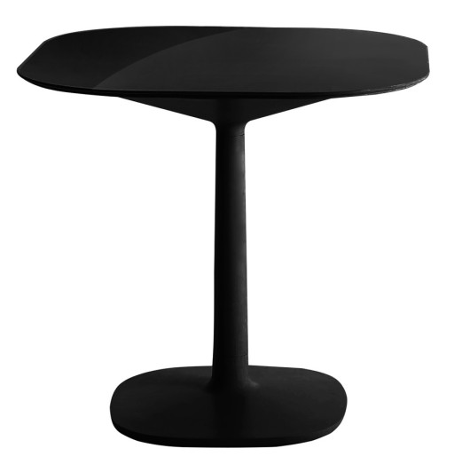 Masa Kartell Multiplo design Antonio Citterio  78x78cm  h74cm  baza patrata  blat sticla  negru