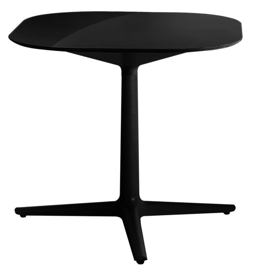 Masa Kartell Multiplo design Antonio Citterio  78x78cm  h74cm  blat sticla  negru