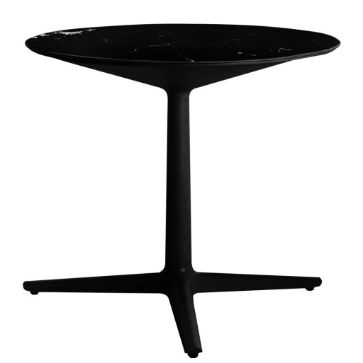 Masa rotunda Kartell Multiplo design Antonio Citterio  d78cm  h74cm  blat cu finisaj marmura  negru