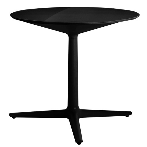 Masa rotunda Kartell Multiplo design Antonio Citterio  d78cm  h74cm  blat sticla  negru