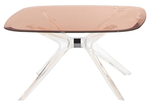 Masuta Kartell Blast design Philippe Starck  80x80cm  h40cm  crom-roz transparent
