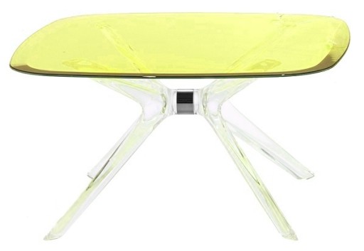 Masuta Kartell Blast design Philippe Starck  80x80cm  h40cm  crom-galben transparent
