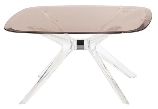 Masuta Kartell Blast design Philippe Starck  80x80cm  h40cm  crom-fumuriu transparent