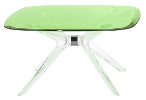 Masuta Kartell Blast design Philippe Starck  80x80cm  h40cm  crom-verde transparent