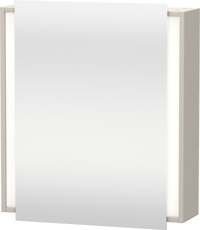 Dulap cu oglinda si iluminare Duravit Ketho 65x75cm  deschidere dreapta  taupe mat