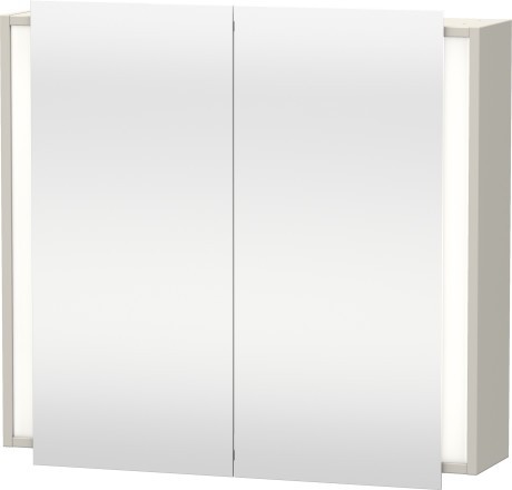 Dulap cu oglinda si iluminare Duravit Ketho 80x75cm  taupe mat