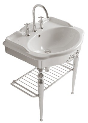 Consola Globo pentru lavoar Paestum 90cm  montaj pe pardoseala  alama cromata