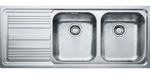 Chiuveta bucatarie Franke Logica Line LLX 621 cu 2 cuve  picurator stanga  1160x500mm  inox lucios