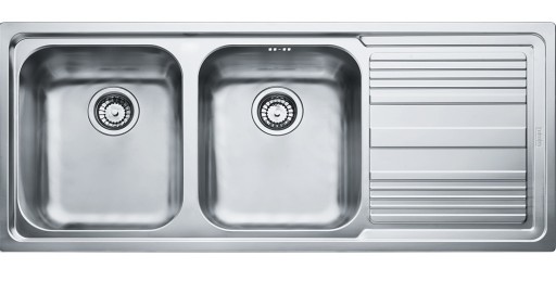 Chiuveta bucatarie Franke Logica Line LLX 621 cu 2 cuve  picurator dreapta  1160x500mm  inox lucios