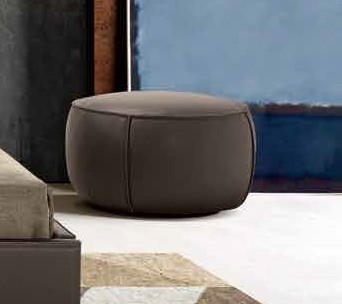 Ottoman Gamma P62 d60cm  h 39cm  piele Piuma E526  HandMade in Italy