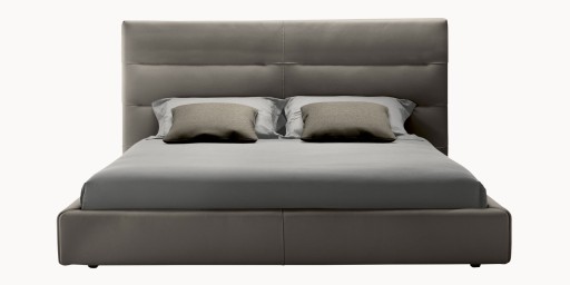 Pat Gamma Sayonara Night cu tablie joasa  pentru saltea 160x200cm  piele Pampas E933  HandMade in Italy
