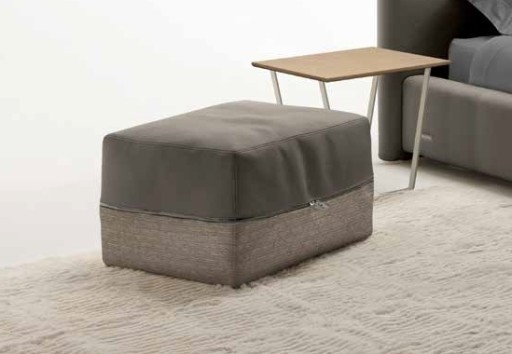 Ottoman Gamma P68 62x52cm  h38cm  Bellagio Tricot 04 si piele Pampas E933  HandMade in Italy