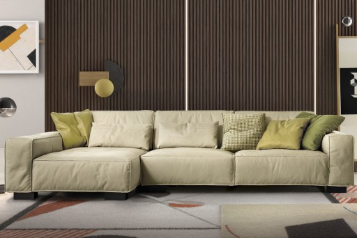 Canapea de colt Gamma Soho 330x176cm stanga  piele Vintage H681  HandMade in Italy