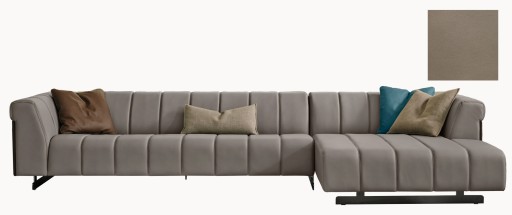 Canapea Gamma Nautilus cu doua locuri  180cm  piele Maori H687 Smoke  HandMade in Italy
