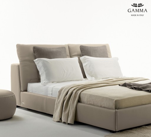 Pat Gamma Sound Night pentru saltea 200x200cm  piele Piuma E537  HandMade in Italy