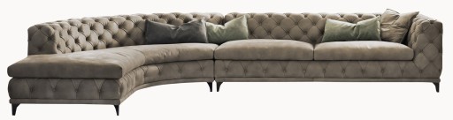 Canapea de colt Gamma Aston 385x214cm stanga  piele Burt F613  HandMade in Italy