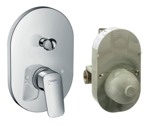Baterie cada - dus Hansgrohe Logis cu montaj incastrat  corp ingropat inclus