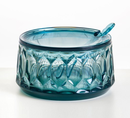 Recipient zahar cu capac Kartell Jellies Family  design Patricia Urquiola  albastru transparent