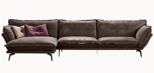 Canapea de colt Gamma Dandy Hollywood 353x160cm stanga  piele Burt F614  HandMade in Italy