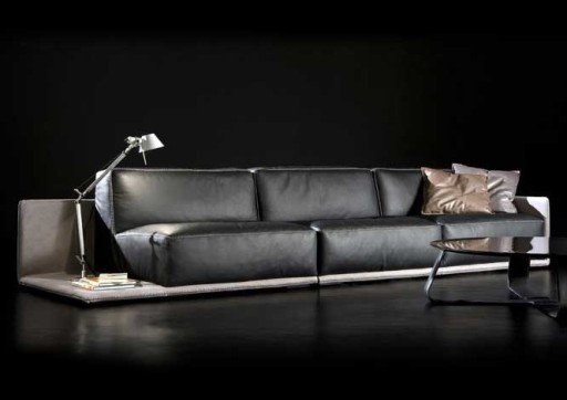 Canapea Gamma Dandy Border cu 3 locuri  351cm  piele Piuma E503 & Burt F613  HandMade in Italy