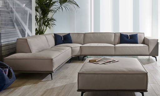Canapea de colt Gamma Dandy Edwin 339x260cm stanga  piele Zero Impact F300 & F301  HandMade in Italy
