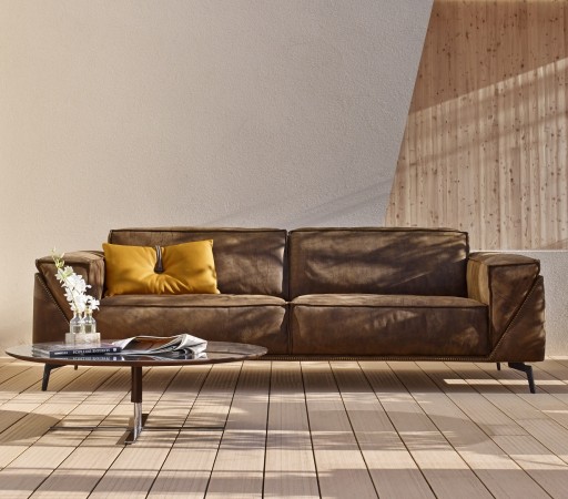 Canapea Gamma Dandy Edwin cu 3 locuri  248x101cm  piele Burt F616  HandMade in Italy