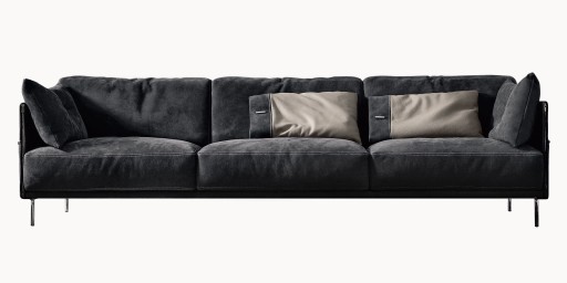 Canapea Gamma Dandy Jack cu 3 locuri  260cm  piele Nabuk H264  HandMade in Italy