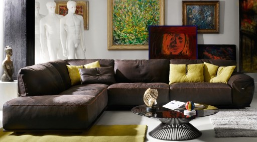 Canapea de colt Gamma Dandy Limousine 330x262cm stanga  piele Burt F611  HandMade in Italy