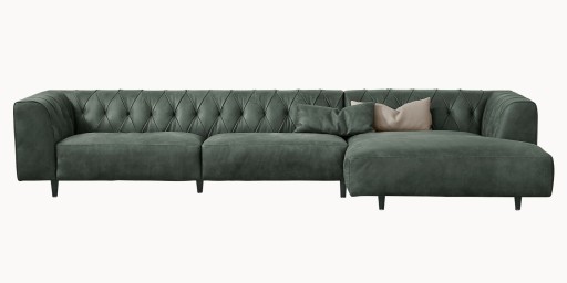 Canapea de colt Gamma Dandy Marlon 364x160cm dreapta  tetiera  piele Burt F619  HandMade in Italy