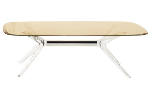 Masuta Kartell Blast design Philippe Starck  130x80cm  h40cm  crom-fumuriu transparent