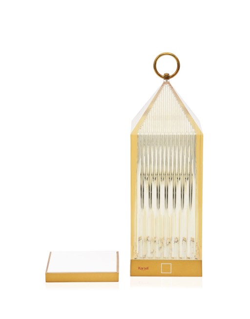 Lampa portabila de exterior Kartell Lantern design Fabio Novembre  1 2W LED  chihlimbar transparent