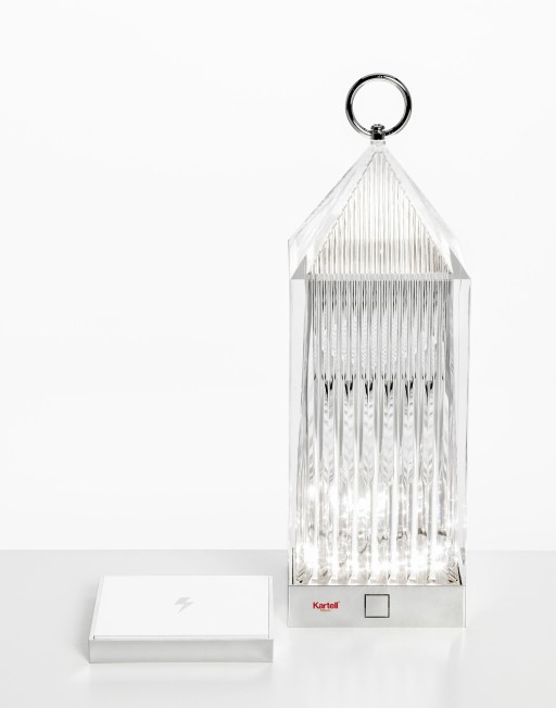 Lampa portabila de exterior Kartell Lantern design Fabio Novembre  1 2W LED  transparent