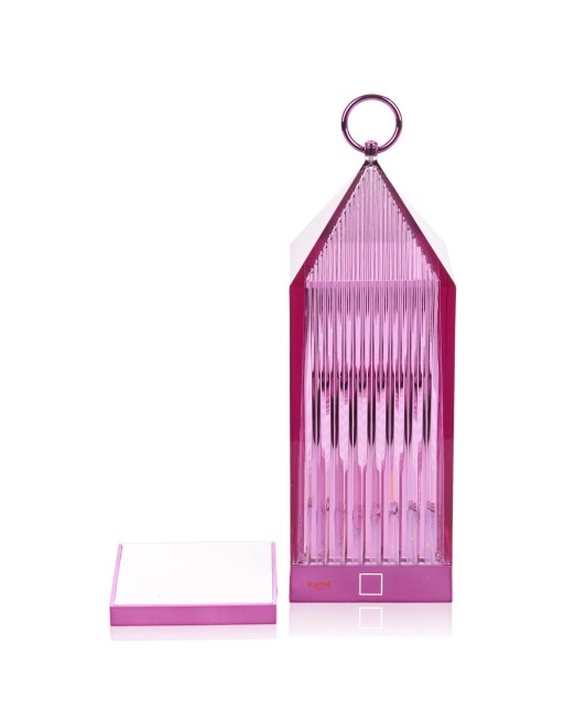 Lampa portabila de exterior Kartell Lantern design Fabio Novembre  1 2W LED  violet transparent