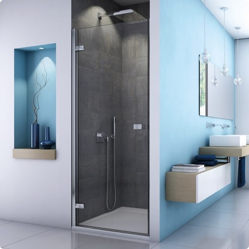 Usa de dus pivotanta Sanswiss Escura Aquaperle 80cm stanga  sticla securizata transparenta 6mm  profil slefuit lucios