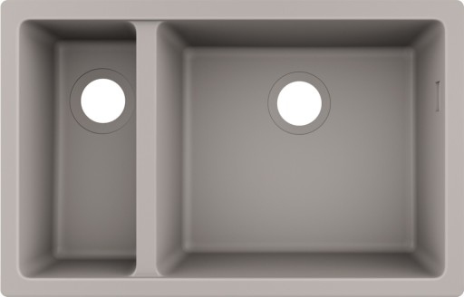 Chiuveta bucatarie Hansgrohe S510-U635 SilicaTec 180/450  cu 2 cuve inegale  45x71x19cm  montare sub blat  concrete grey