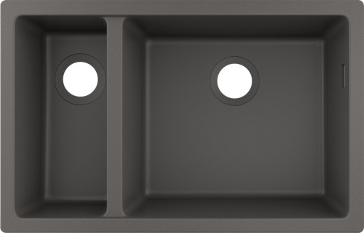 Chiuveta bucatarie Hansgrohe S510-U635 SilicaTec 180/450  cu 2 cuve inegale  45x71x19cm  montare sub blat  stone grey