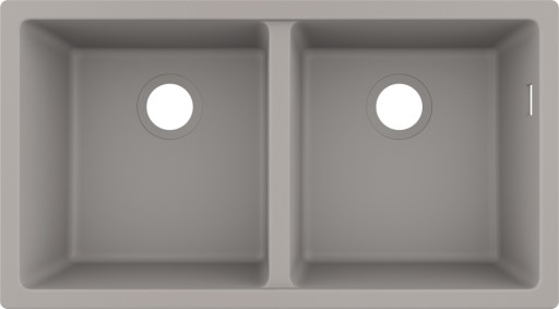 Chiuveta bucatarie Hansgrohe S510-U770 SilicaTec 370/370  cu 2 cuve  45x82x19cm  cu doua cuve  montare sub blat  concrete grey