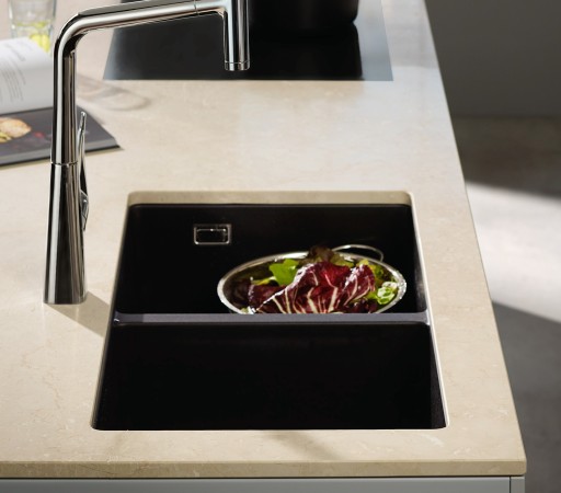 Chiuveta bucatarie Hansgrohe S510-U770 SilicaTec 370/370  cu 2 cuve  45x82x19cm  cu doua cuve  montare sub blat  stone grey