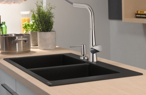 Chiuveta bucatarie Hansgrohe S510-F770 SilicaTec 370/370  cu 2 cuve  51x88x19cm  stone grey
