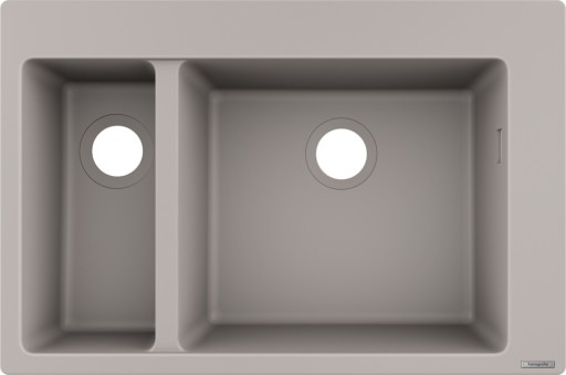 Chiuveta bucatarie Hansgrohe S510-F635 SilicaTec 180/450  cu 2 cuve inegale  51x77x19cm  concrete grey