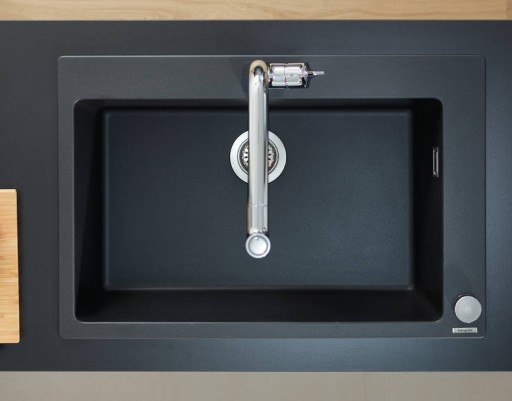 Chiuveta bucatarie Hansgrohe S510-F660 SilicaTec 660  cu 1 cuva  51x77x19cm  graphite black