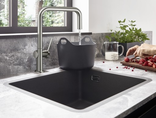 Chiuveta bucatarie Hansgrohe S510-U450 SilicaTec 450  cu 1 cuva  45x50x19cm  montare sub blat  stone grey
